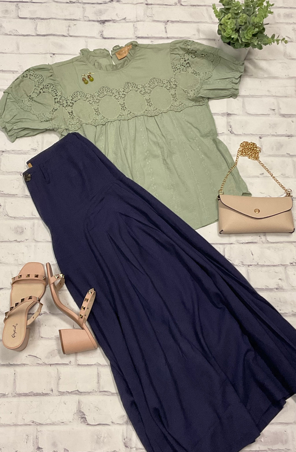 Moss and Meadow Embroidered Top