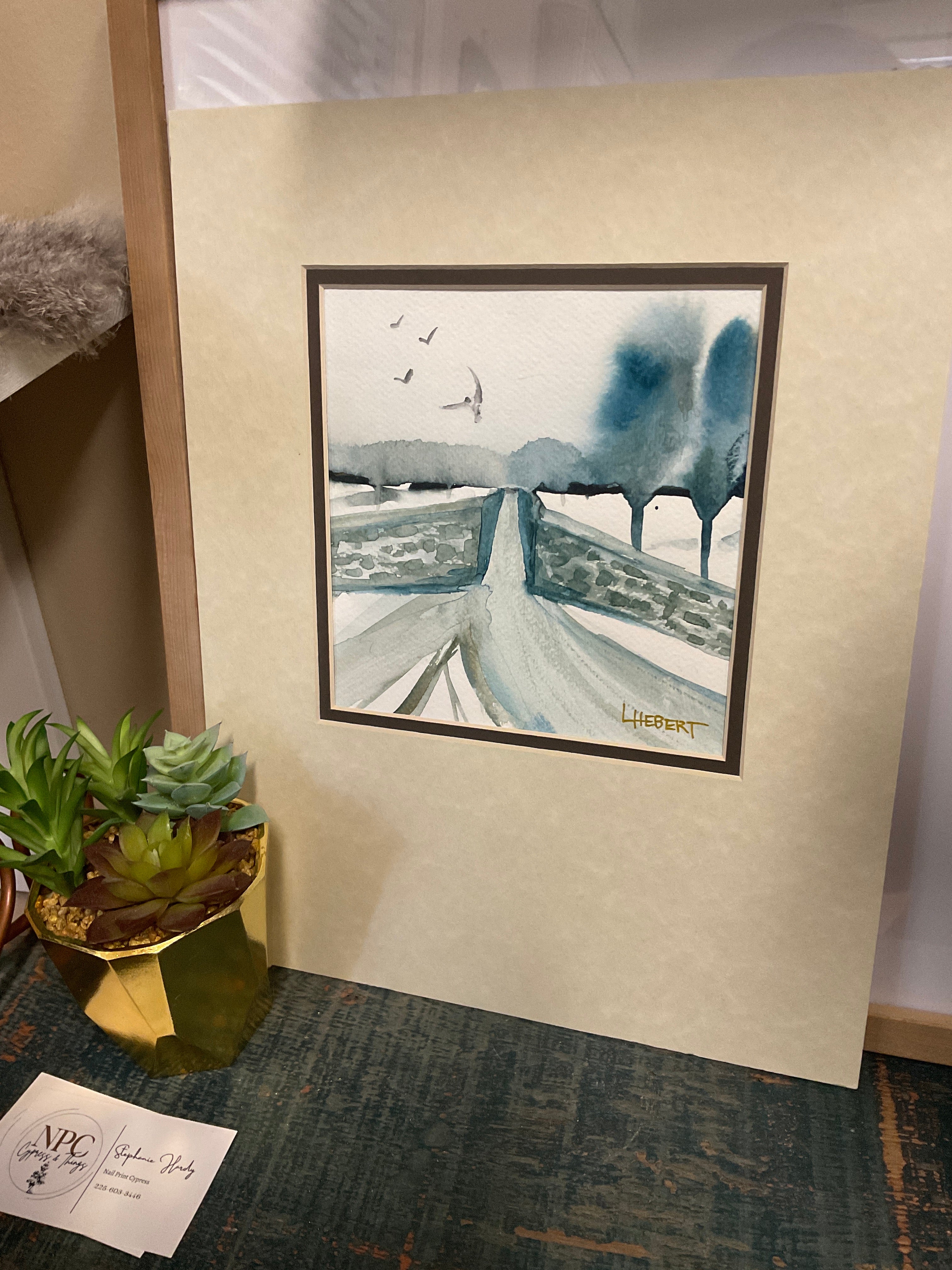 The Winter Road Watercolor Art