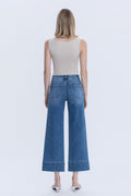 Pintuck Wide Leg Denim