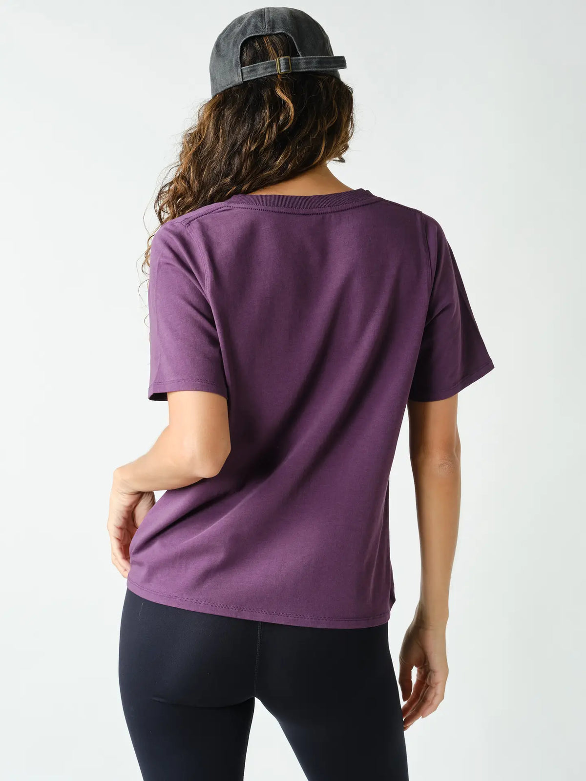 Cotton Blend V Neck Tee