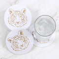 Go Get Em Tiger Reversible Paper Coasters White/Gold 4x4 Set of 20