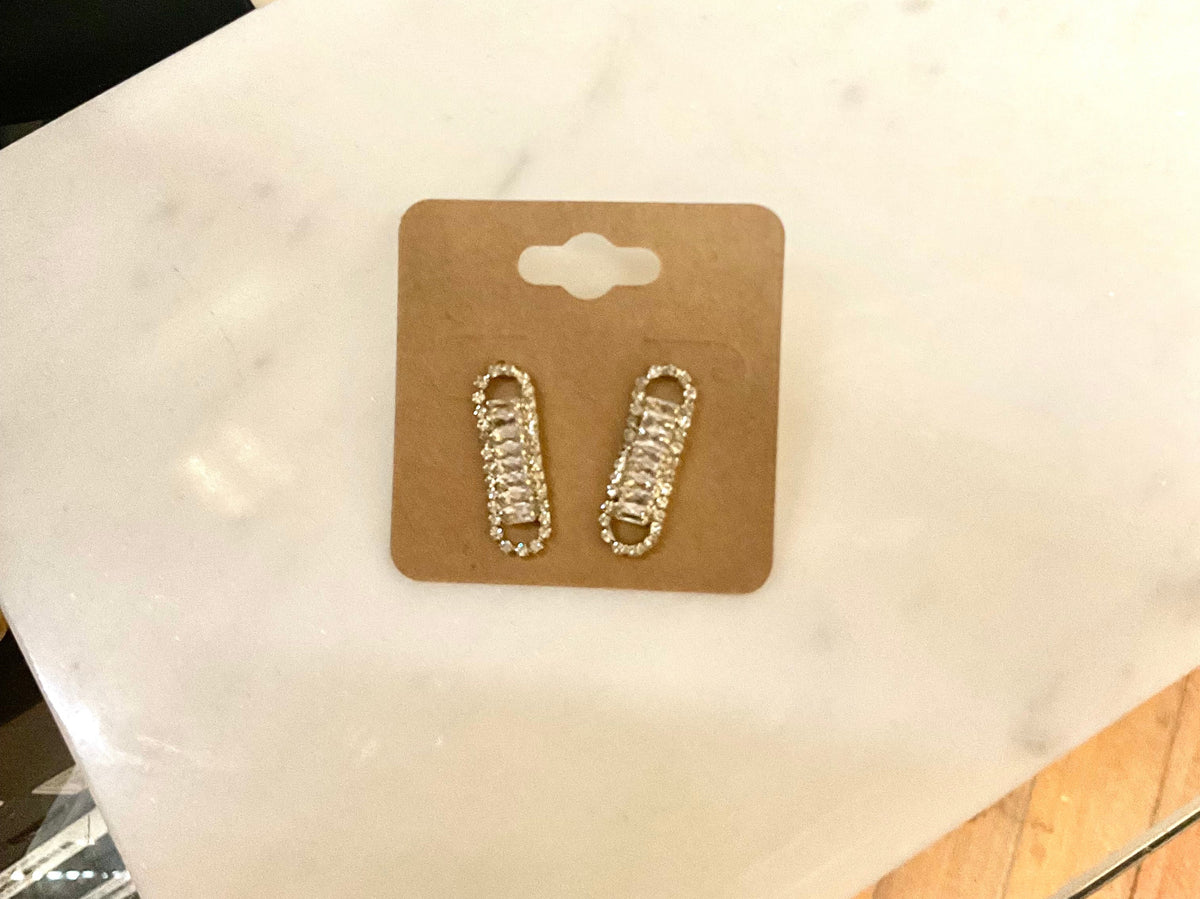Rhinestone Paperclip Earrings