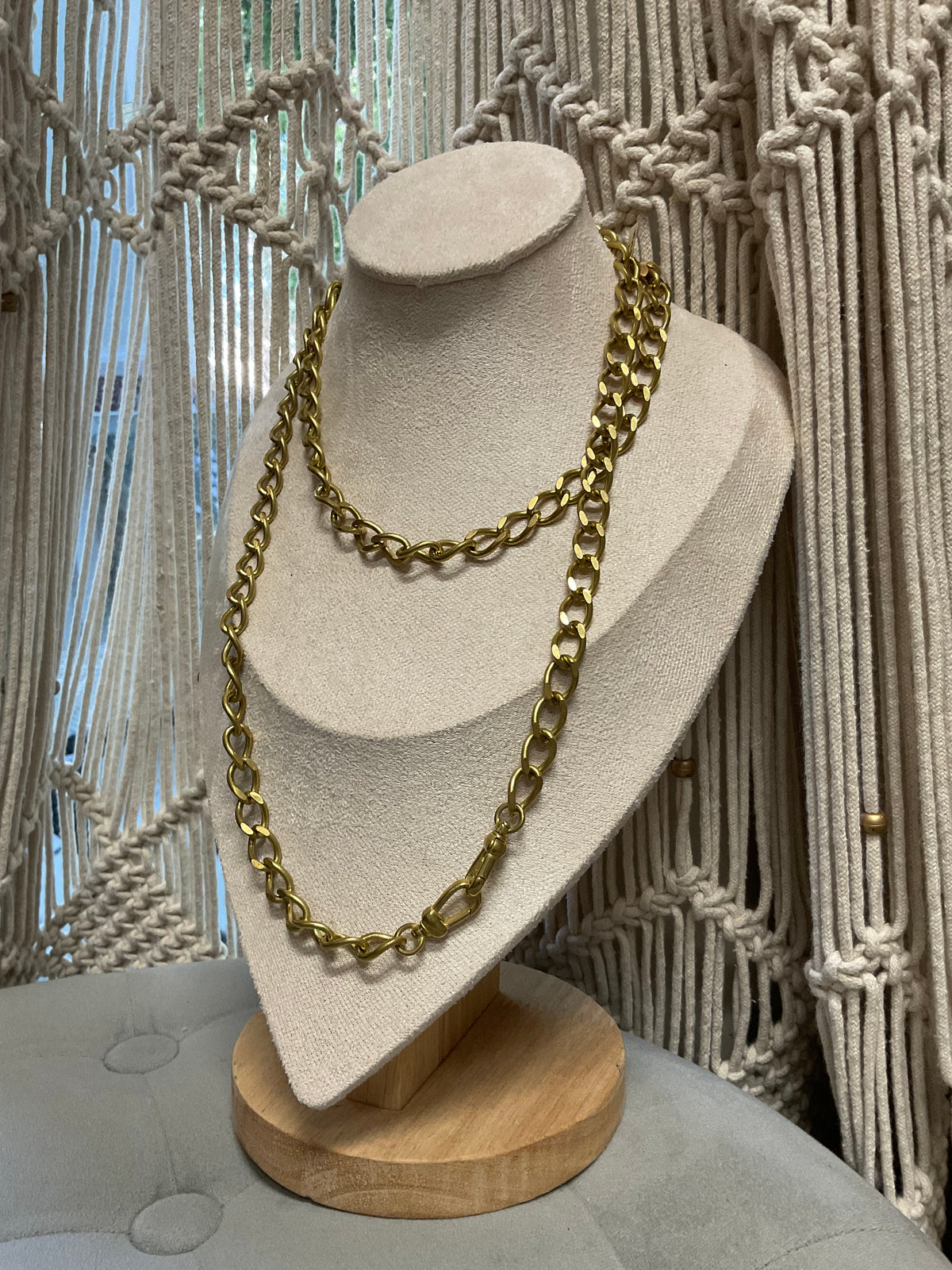 Vintage Brass Chain Necklace