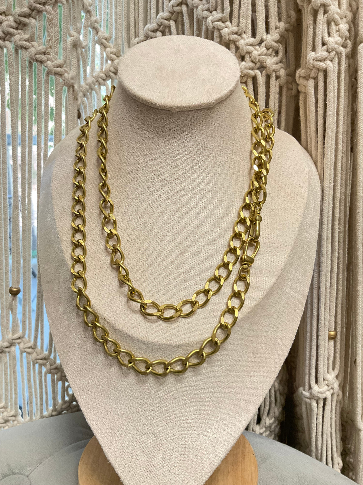 Vintage Brass Chain Necklace