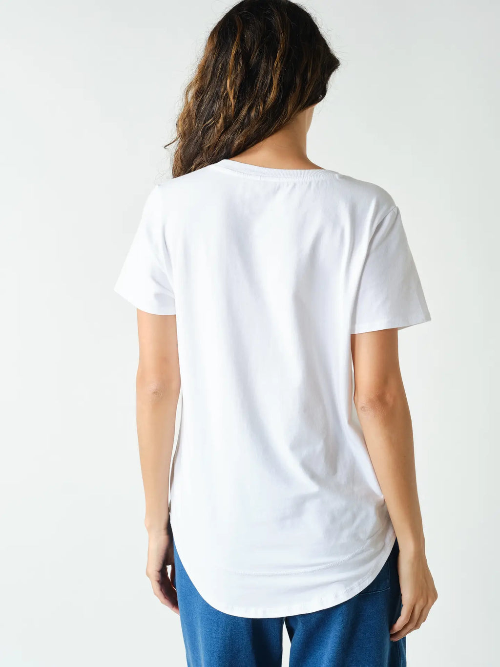 Curved Hem Cotton Tee
