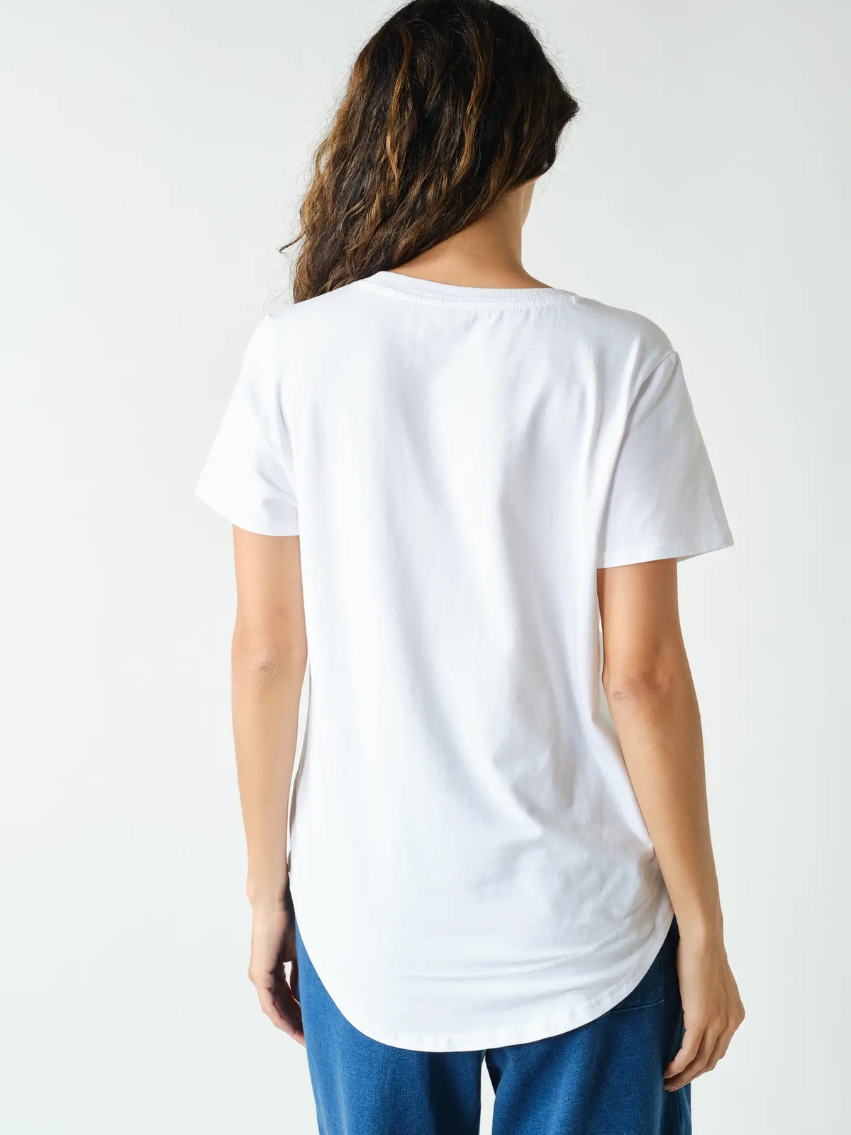 Curved Hem Cotton Tee