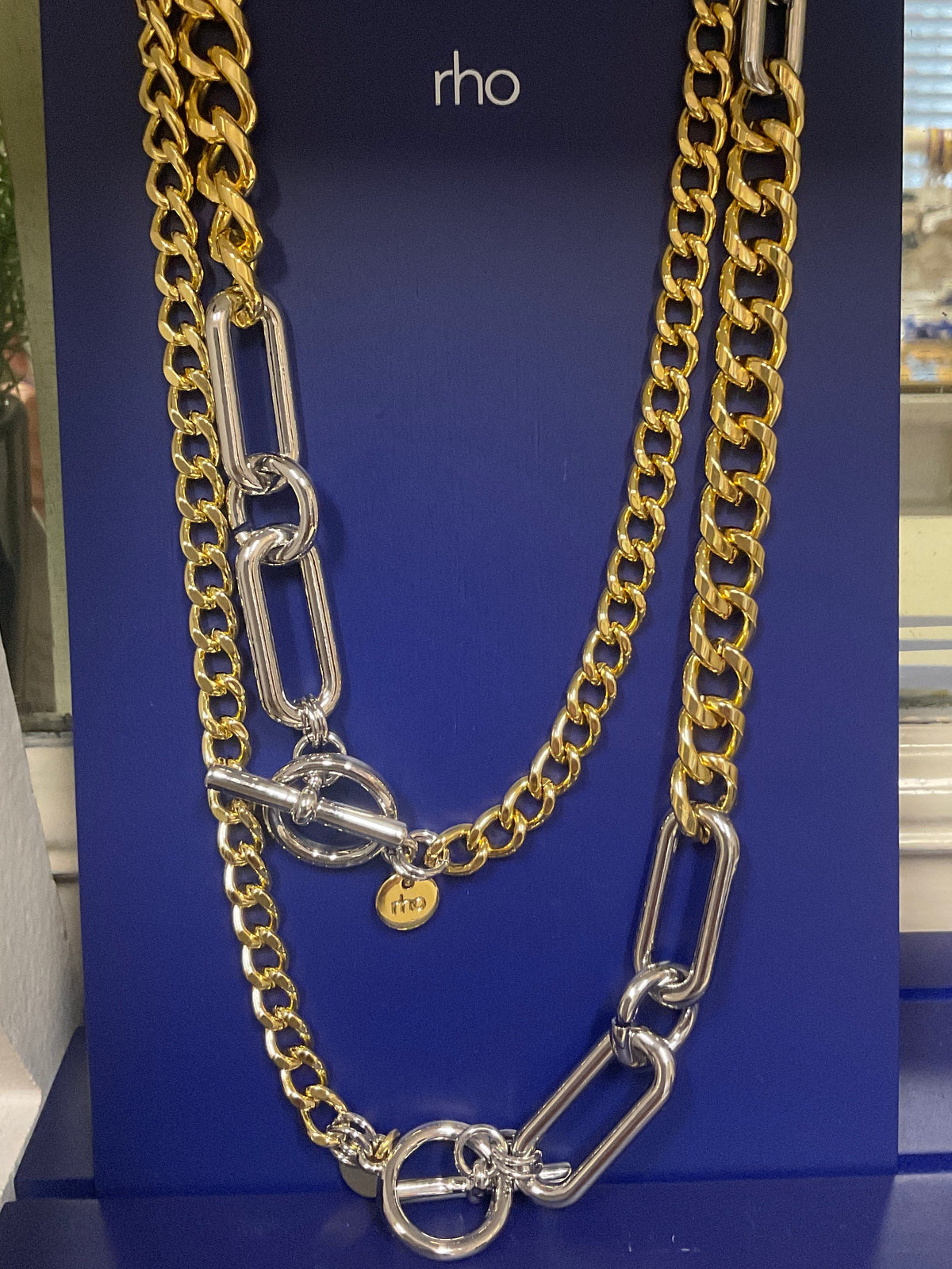 Two-Tone Mixed Links Collar Necklace