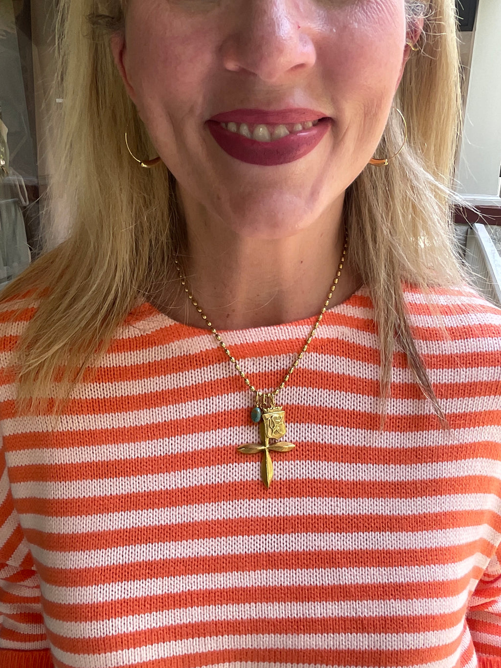 Heirloom Cross & Crest Necklace