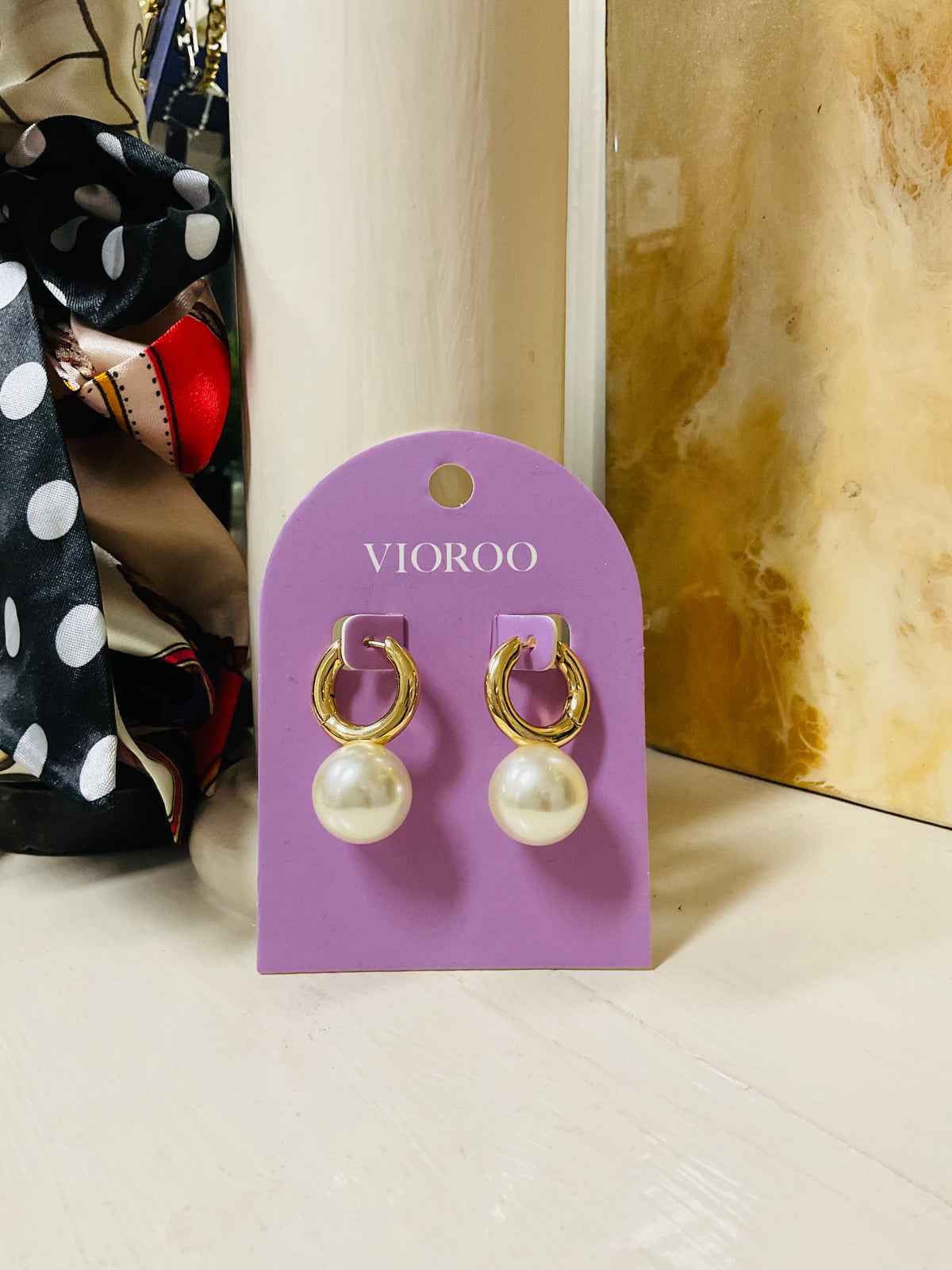Pearl Drop Huggie Earring