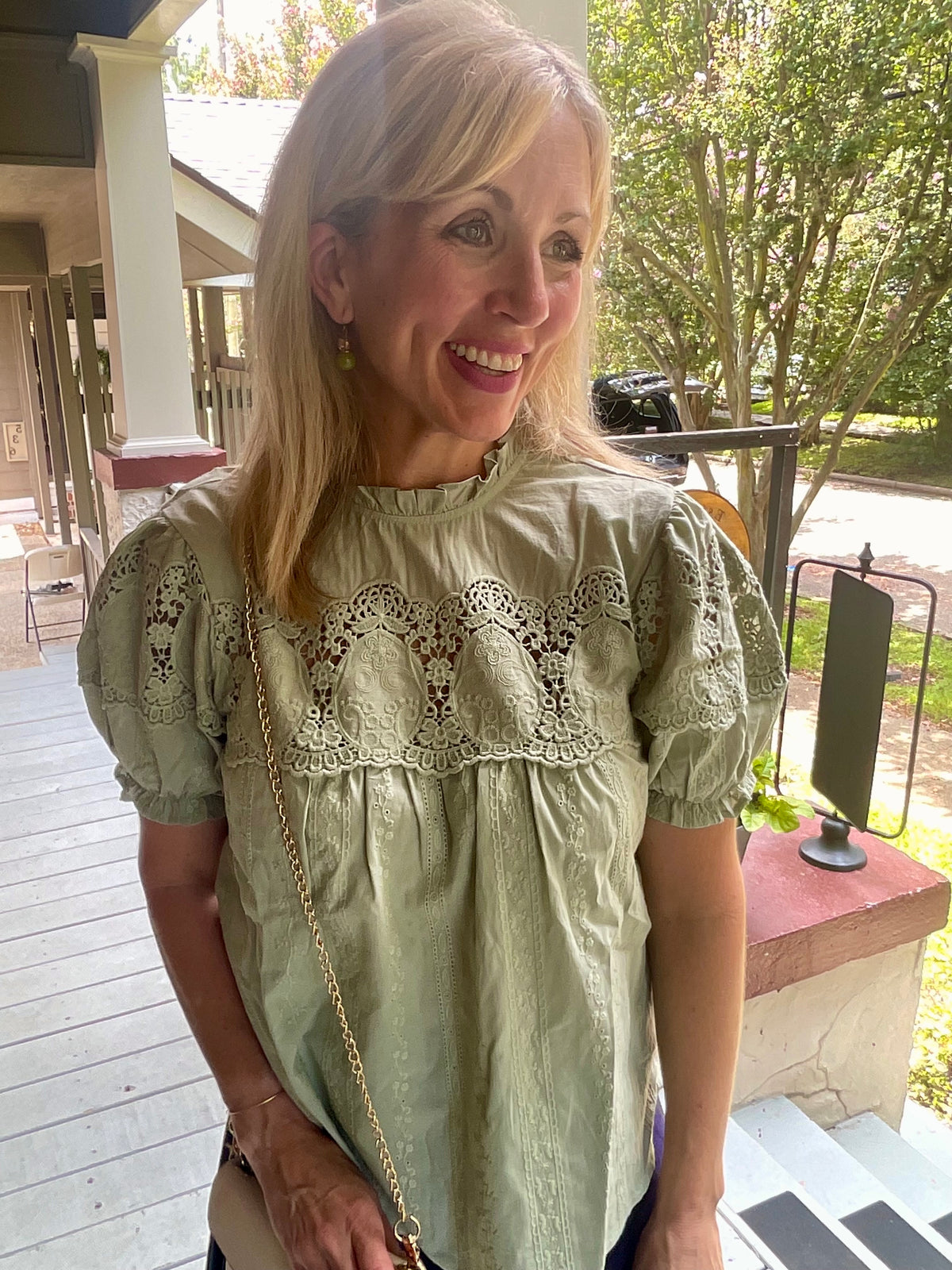 Moss and Meadow Embroidered Top