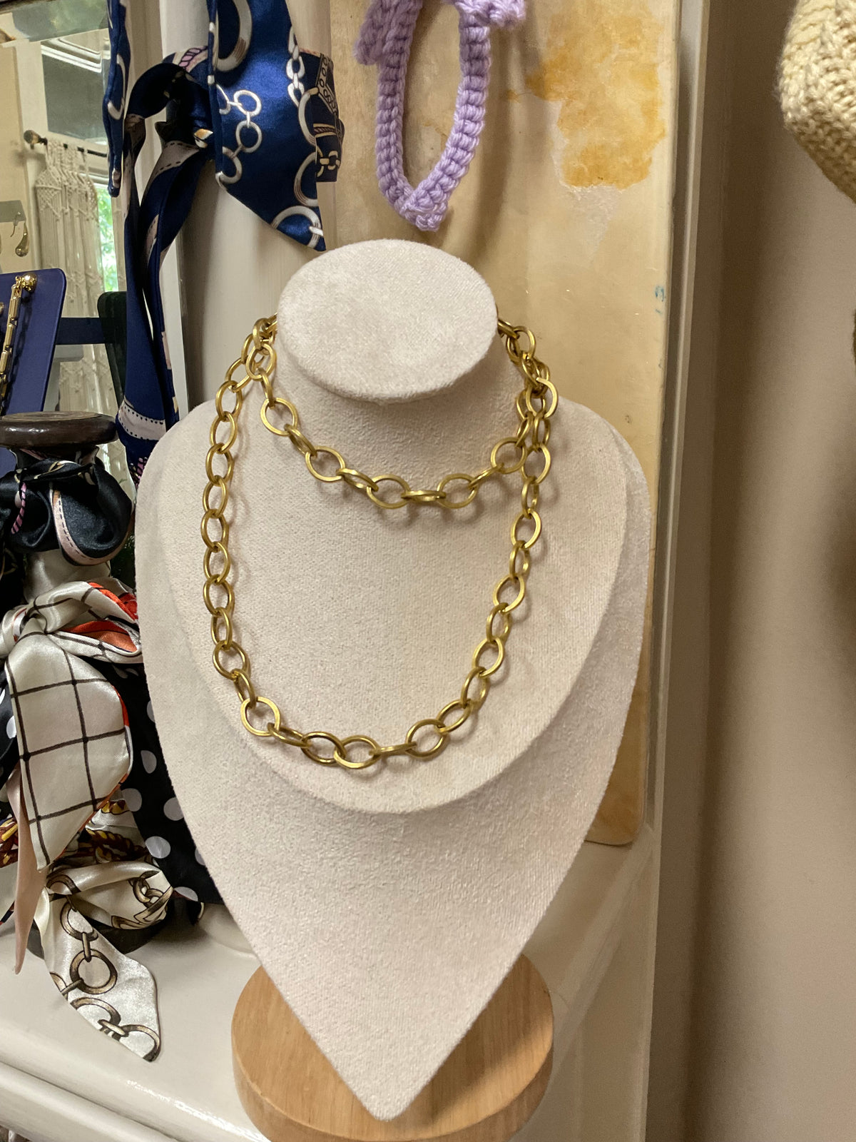 Open-Link Gold Chain Necklace