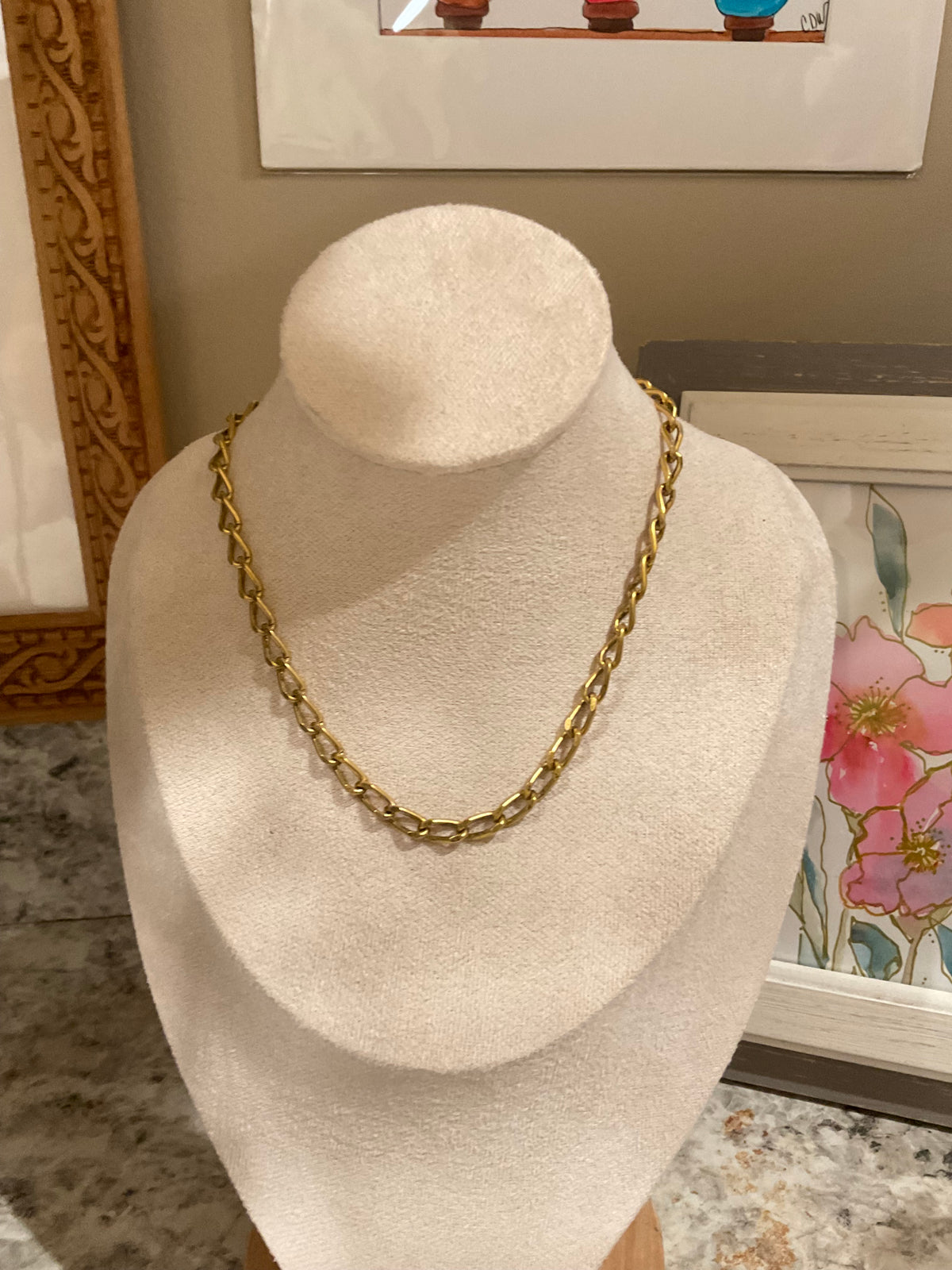 Gold Horizon Link Chain Necklace