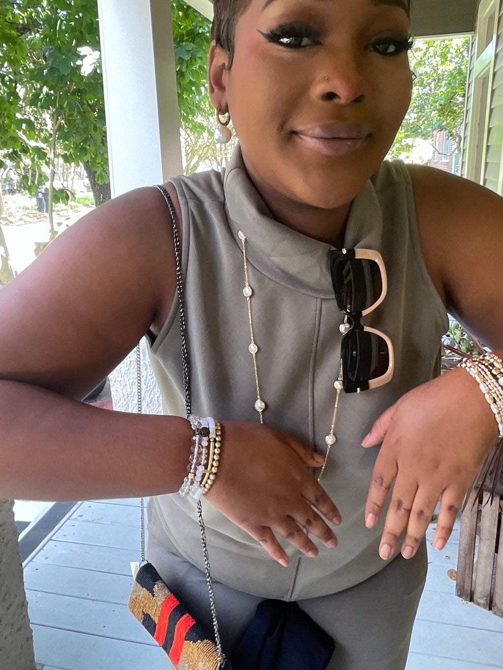 Pearl Drop Huggie Earring