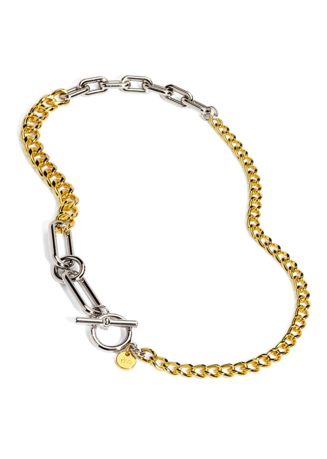 Two-Tone Mixed Links Collar Necklace