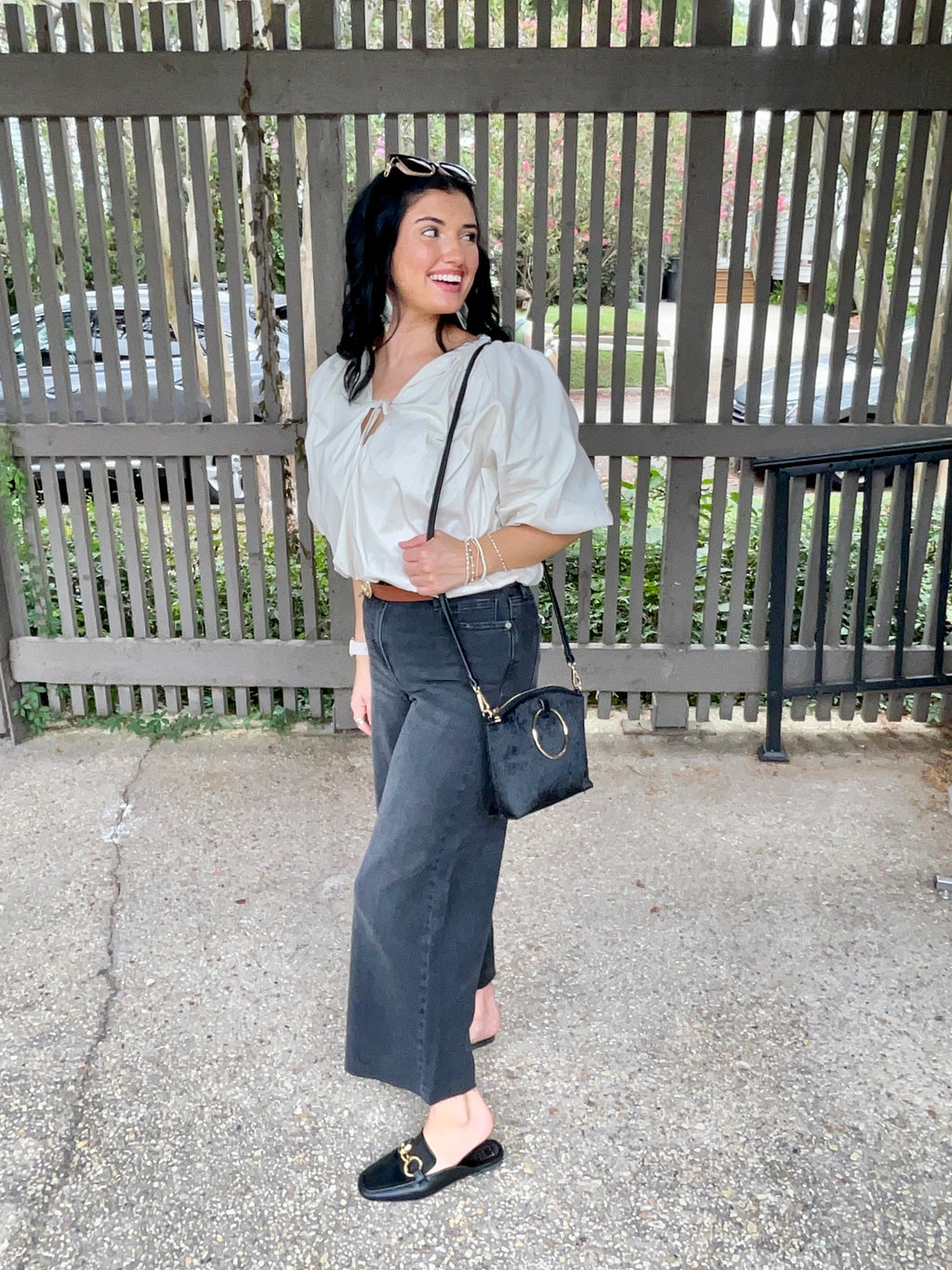 Poplin Bubble Sleeve Top