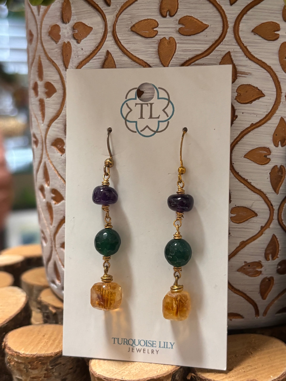 Gemstone drop Earrings