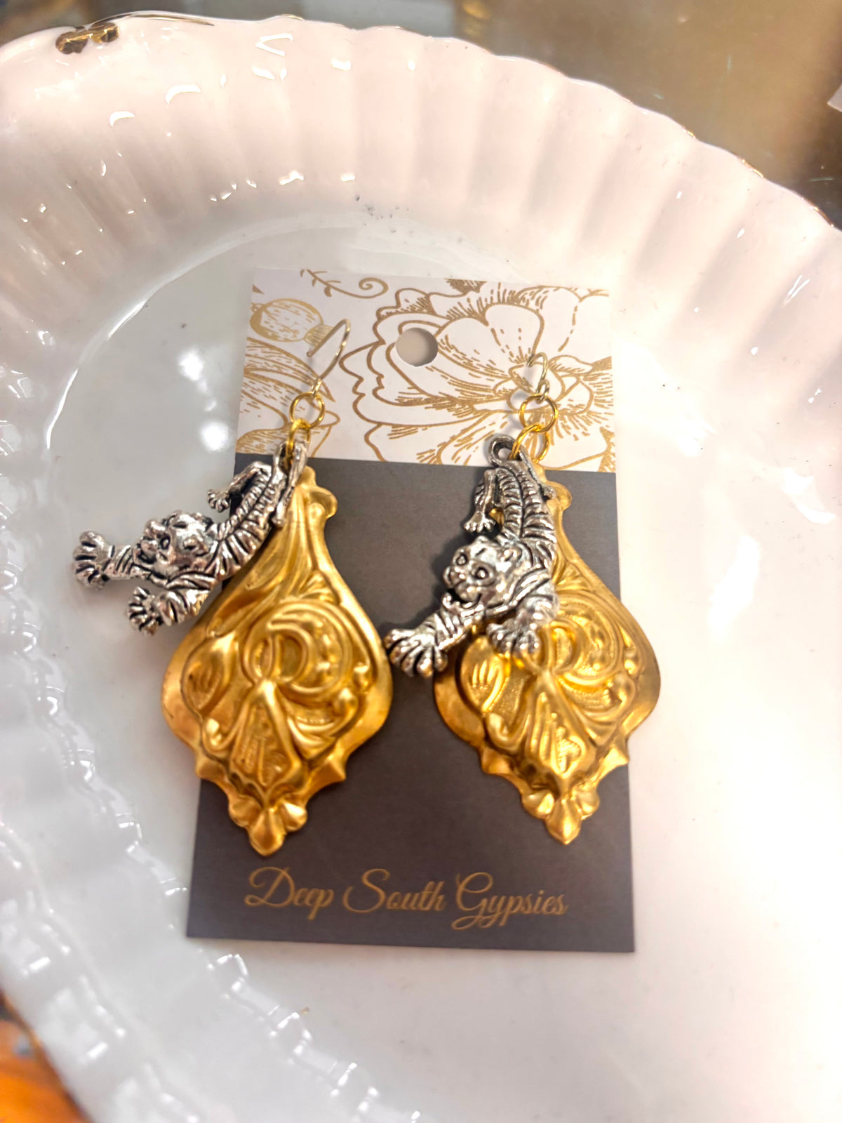 Vintage Tiger Earrings