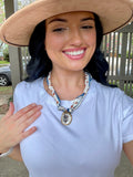 Oyster Shell Scarf Necklace