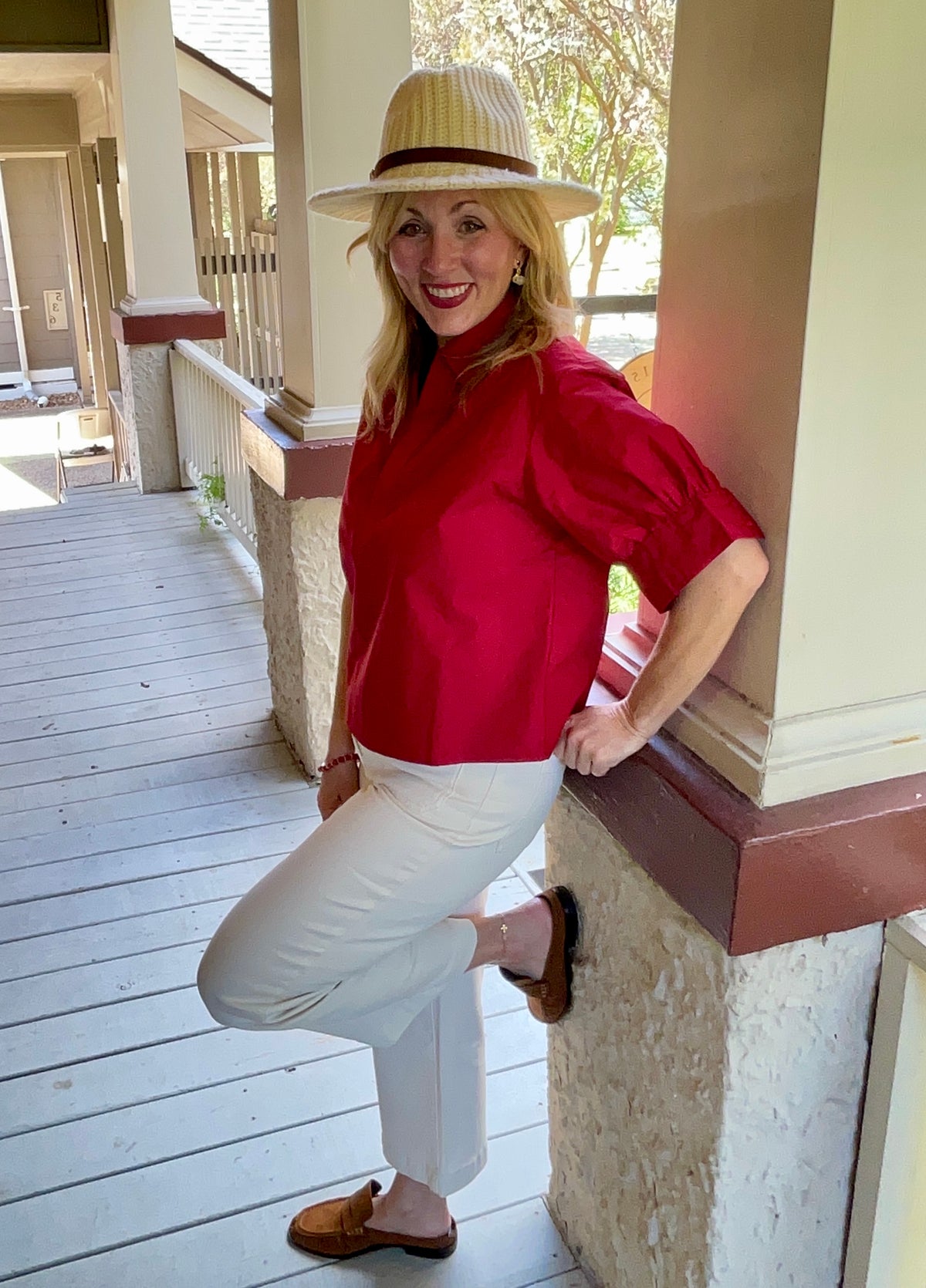 Crimson Karlie Poplin Top