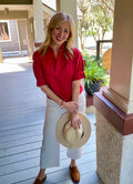 Crimson Karlie Poplin Top