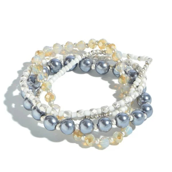 Grey Pearl Bracelet Stack
