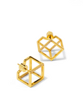 3 Dimension Pave' Cube Earrings