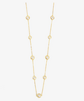 Half Pearl and Chain Magnet Long Necklace