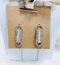 Rhinestone Paperclip Earrings