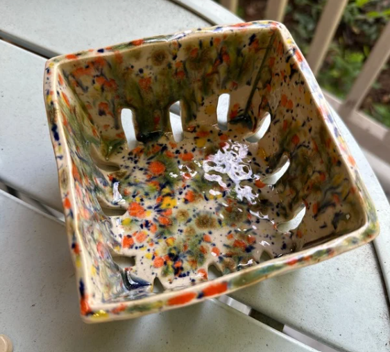 Handmade Stoneware Berry Basket