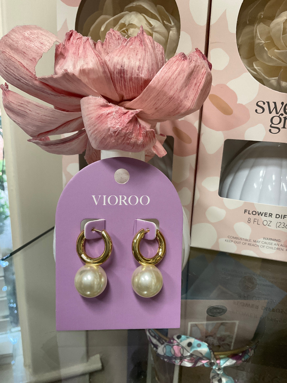 Pearl Drop Huggie Earring