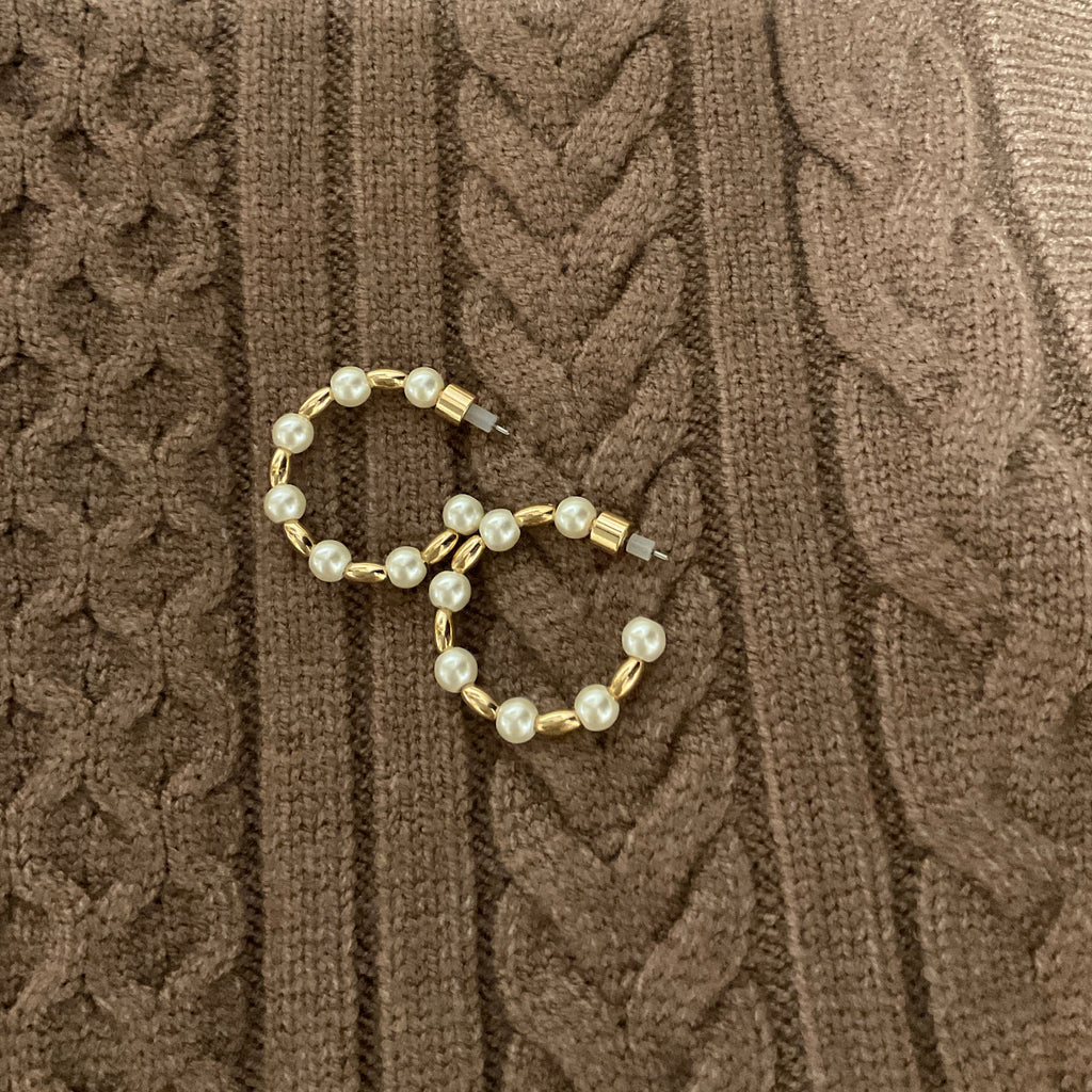 The Elevated Pearl Hoop