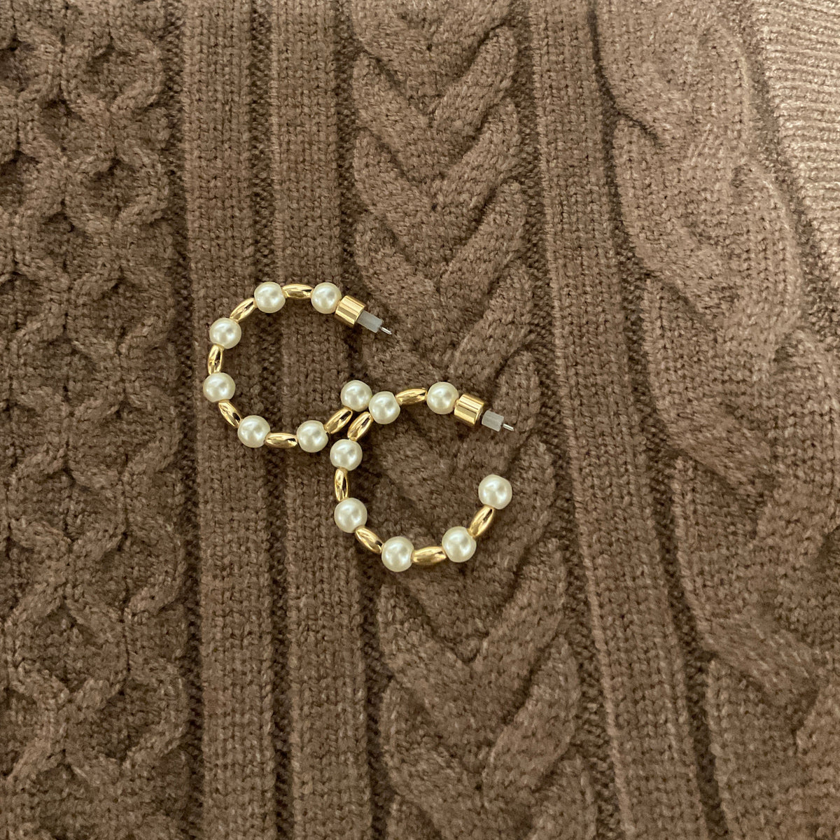 The Elevated Pearl Hoop